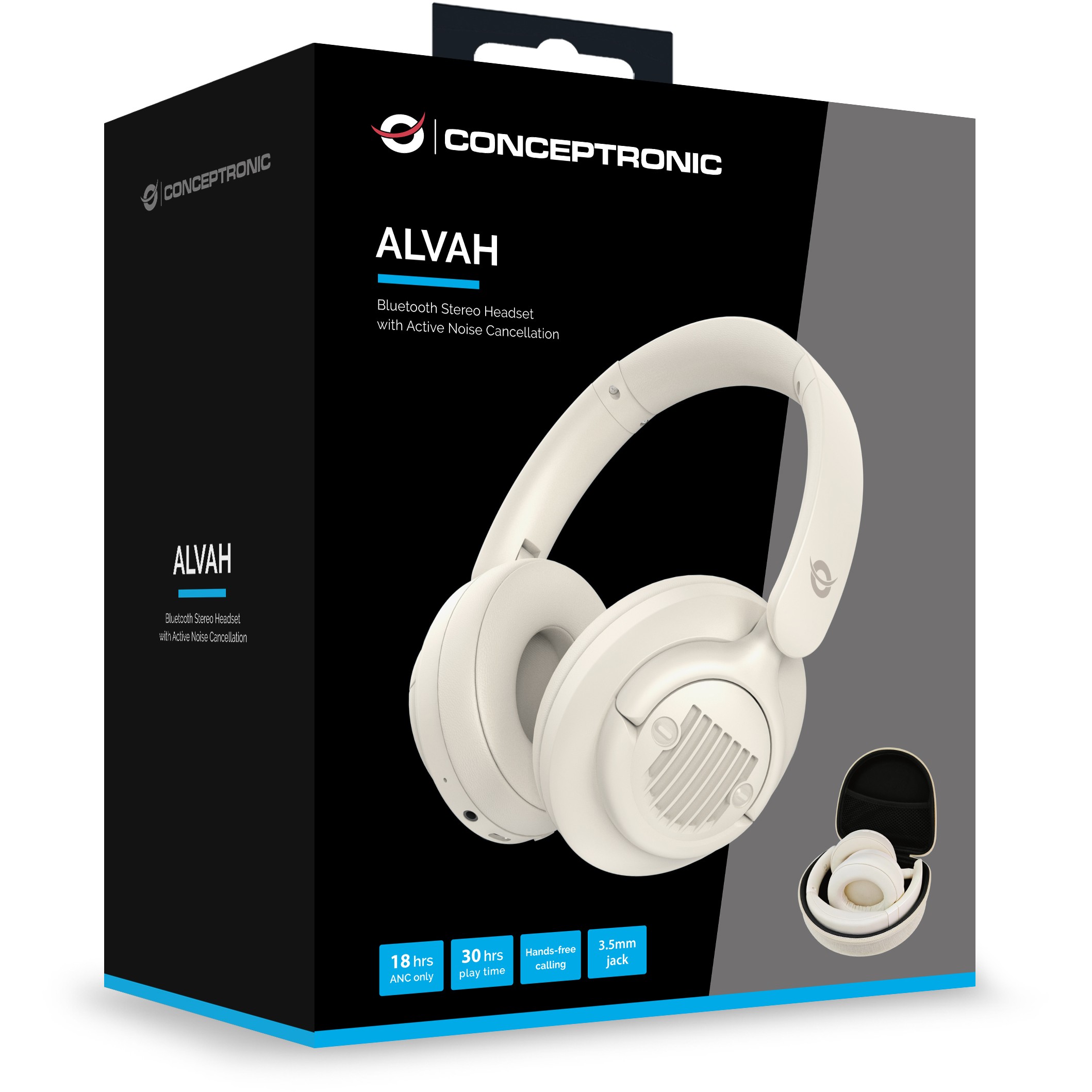 Kufje pa Kabllo Conceptronic Headset / BT 5.4 / Stereo / 25 Hours - Bardhë - Figura 5