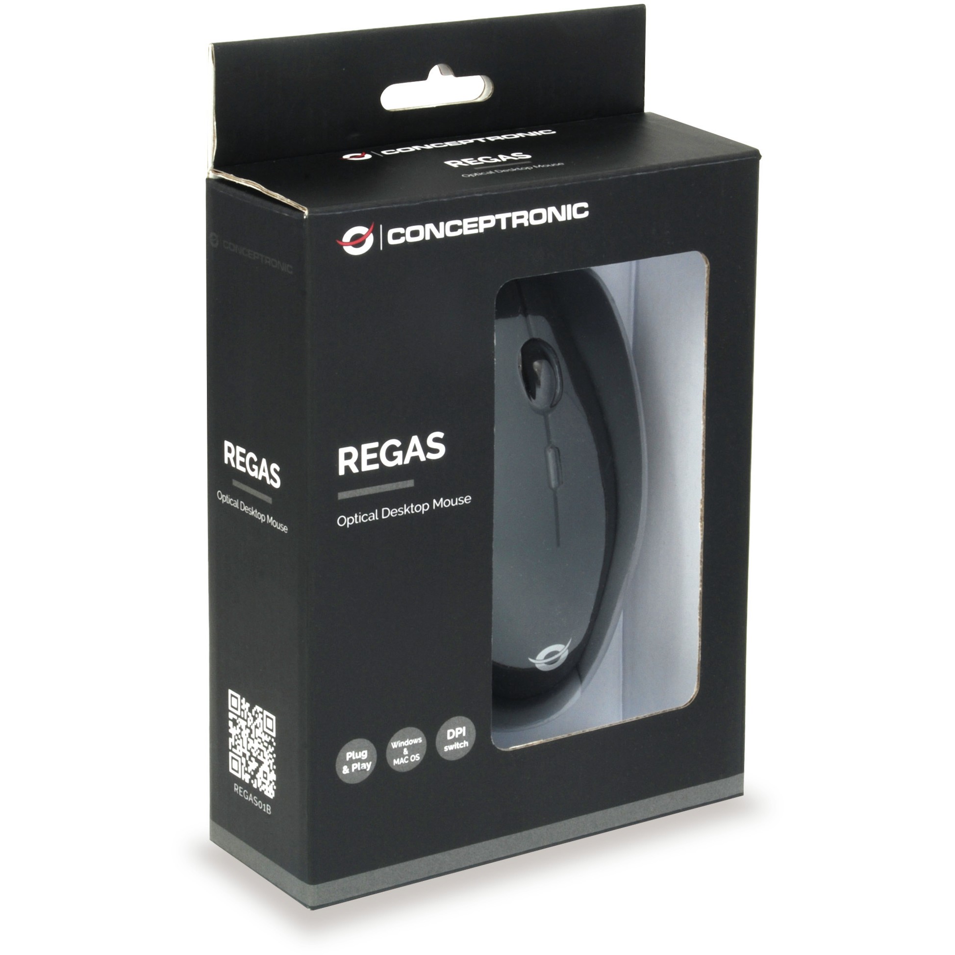 Maus me Kabllo Conceptronic REGAS01B / Optical / Desktop / USB – Zezë - Figura 5