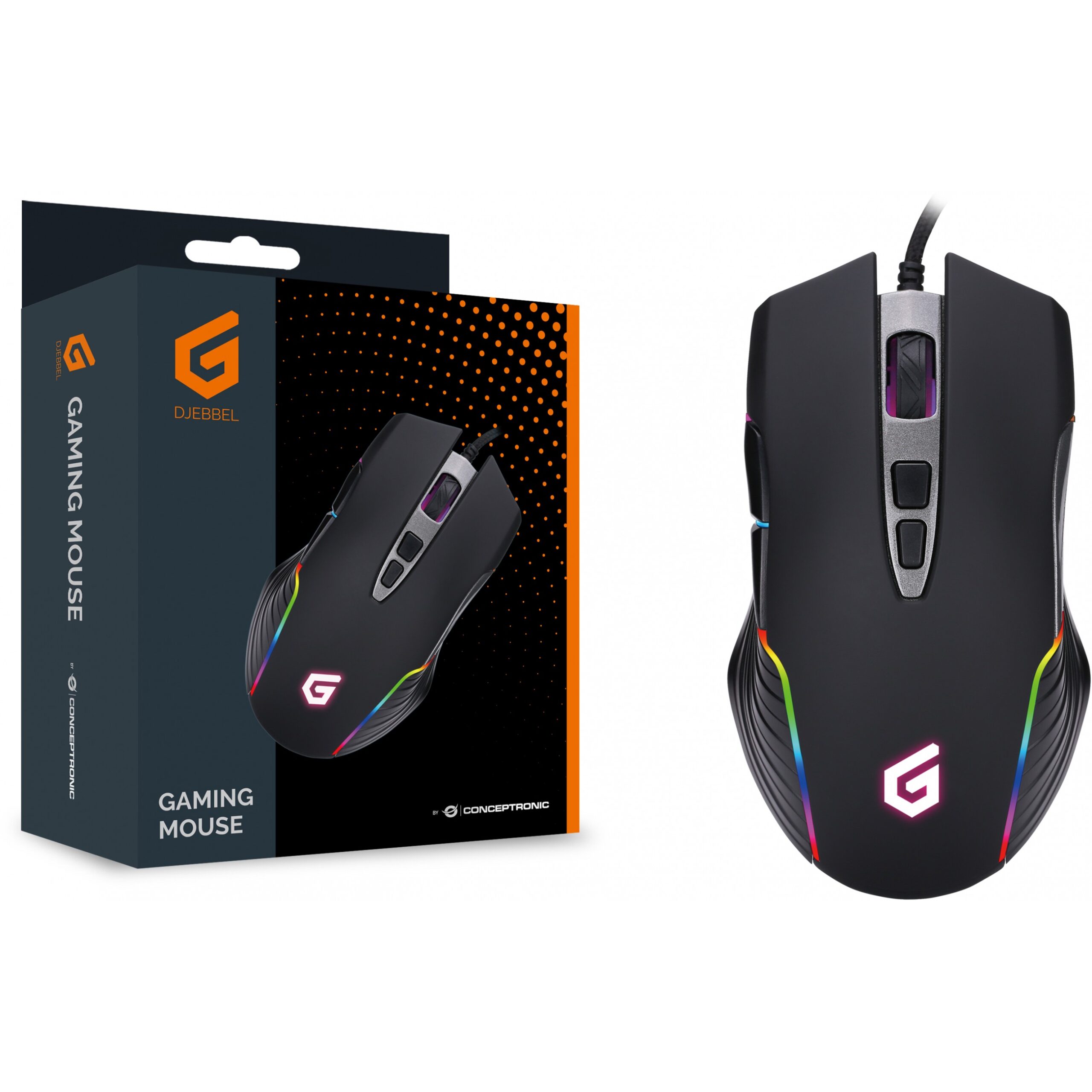 Maus Gaming Conceptronic DJEBBEL03B/ Gaming/ USB/ 7200 DPI/ IC Sensor – Zezë - Figura 3