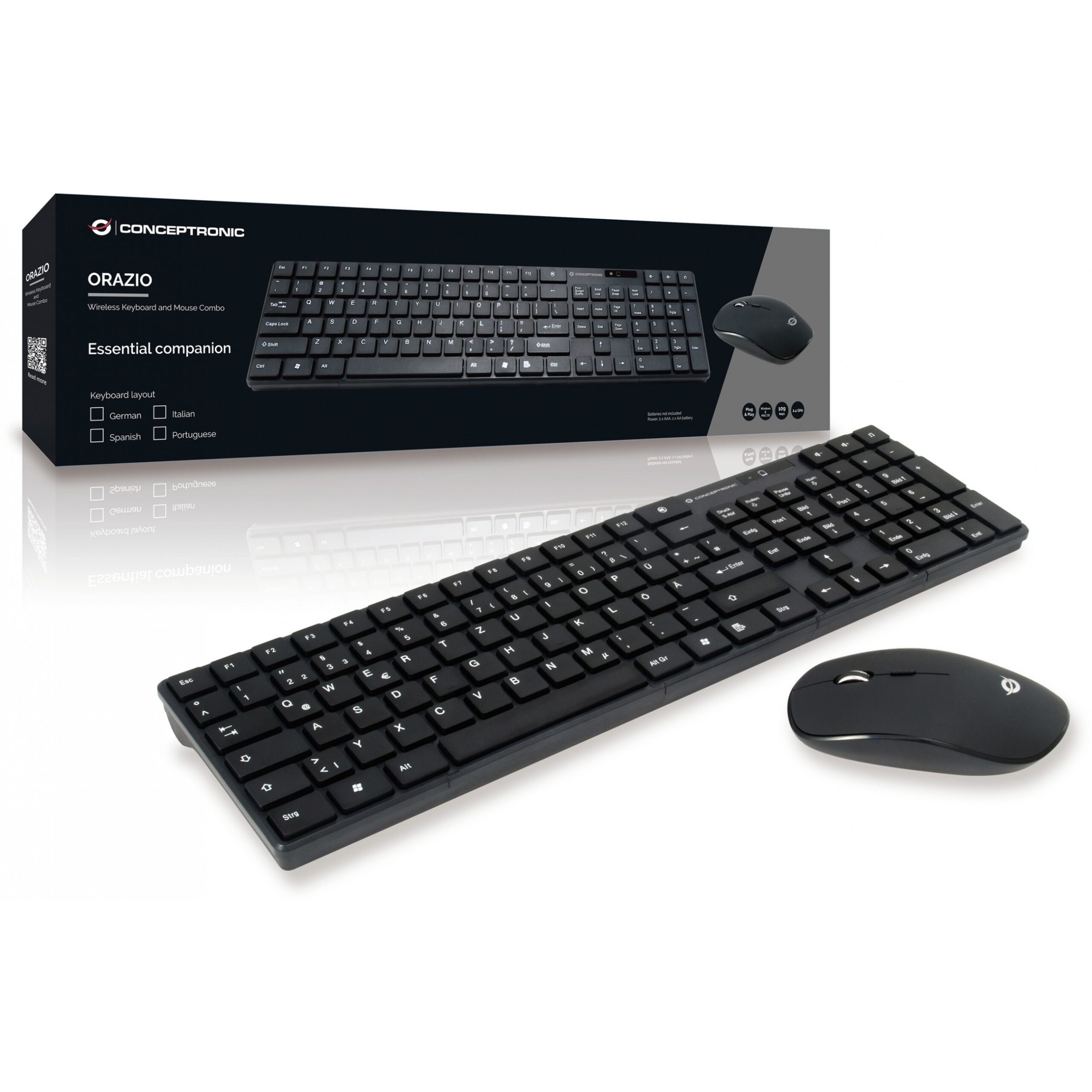 Combo (Tastierë & Maus) / Conceptronic CLLMOUSSETWLDE / German layout / Zezë - Figura 5