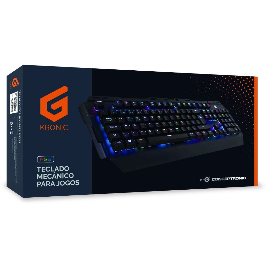 Tastierë Gaming Conceptronic Blue Switches RGB Wired / Portuguese Layout / QWERTY - Zezë - Figura 3