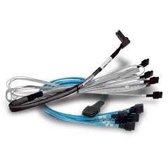 Kabllo për SSD/HDD  RAID Cable – Mini SAS HD (SFF-8643) to 2× OCulink U.2 Enabler (SFF-8612), 1m