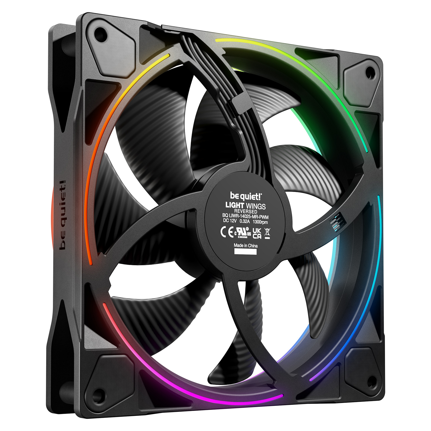 Ftohës për Kasë 140mm be quiet! Light Wings PWM Reverse Fan – Zezë - Figura 2