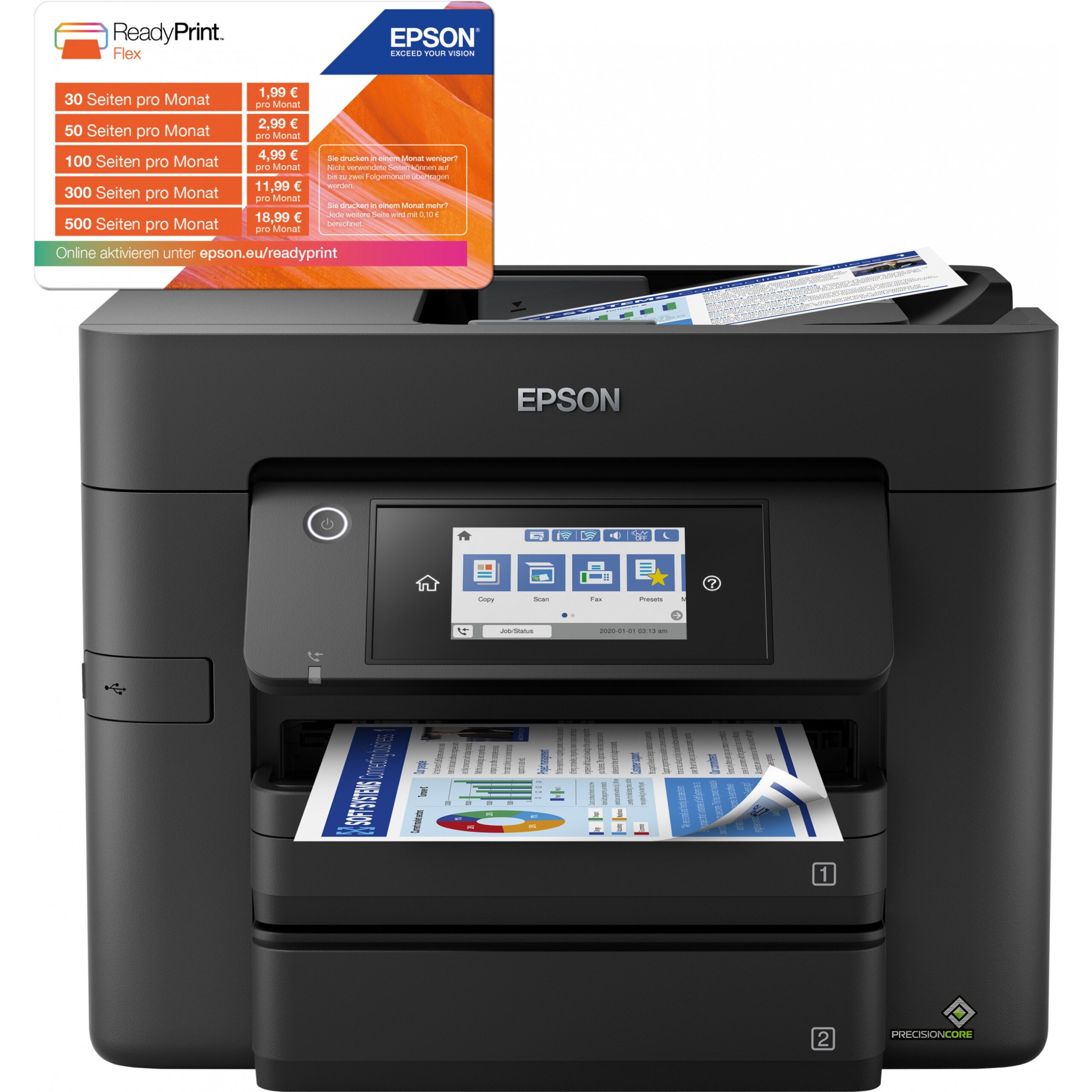 Printer Inkjet Epson WorkForce Pro WF-4830DTWF / A4 - Zezë - Figura 2