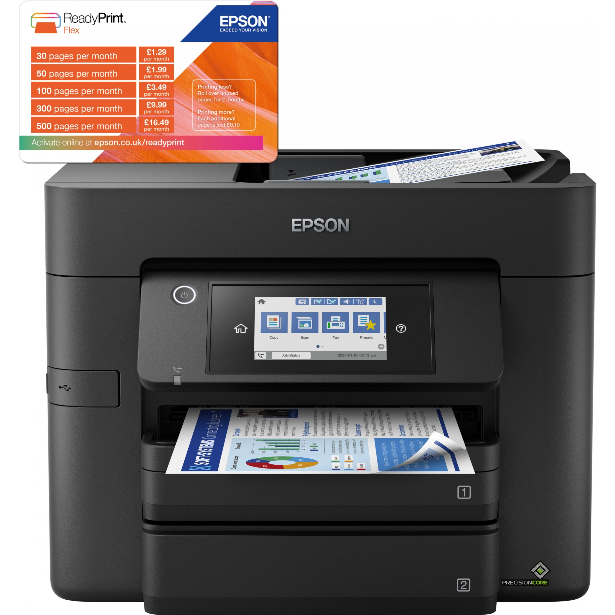 Printer Inkjet Epson WorkForce Pro WF-4830DTWF / A4 - Zezë - Figura 3