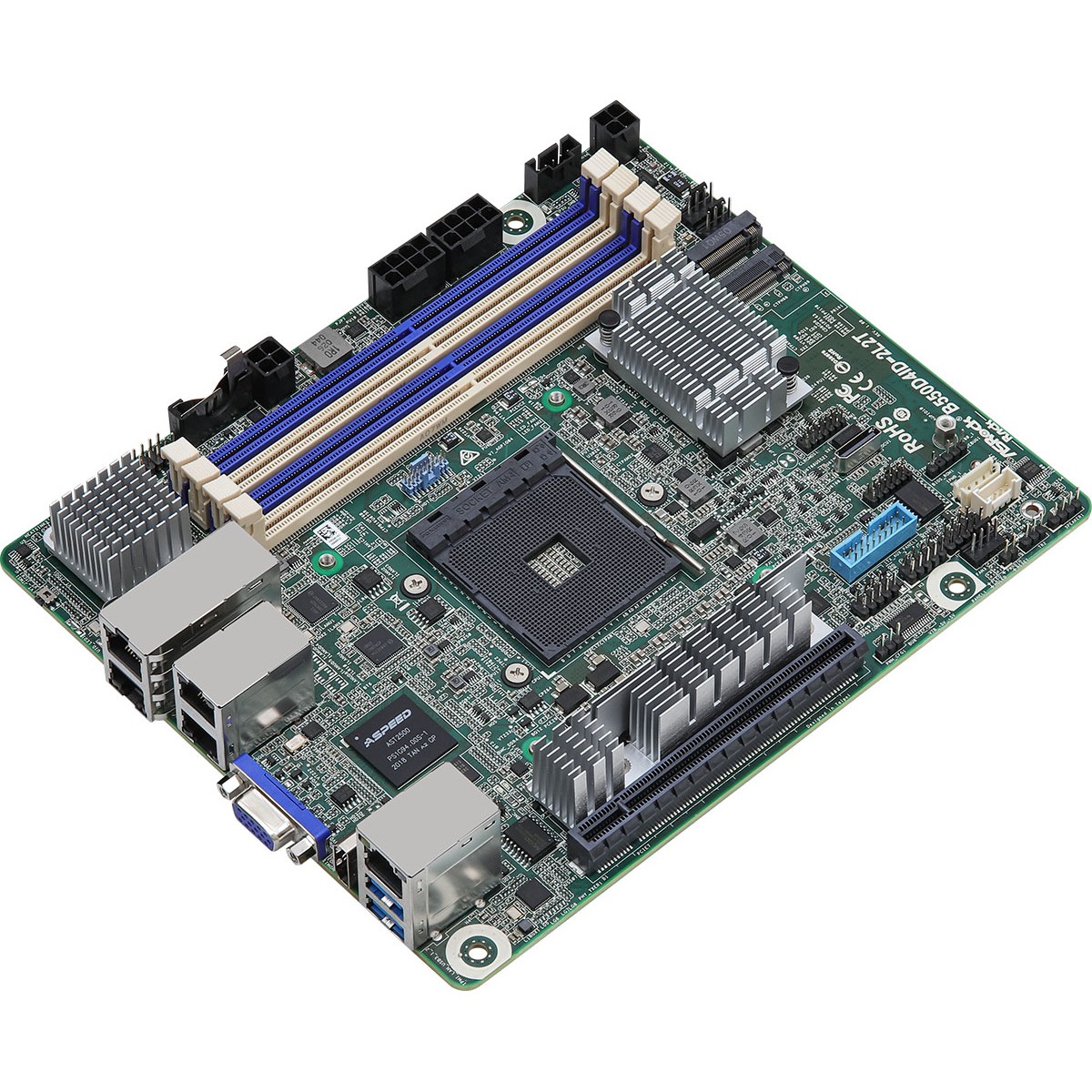Pllakë Amë MB Server ASRock Mainboard B550D4ID-2L2T mini-ITX Sockel AM4 Single - Figura 2