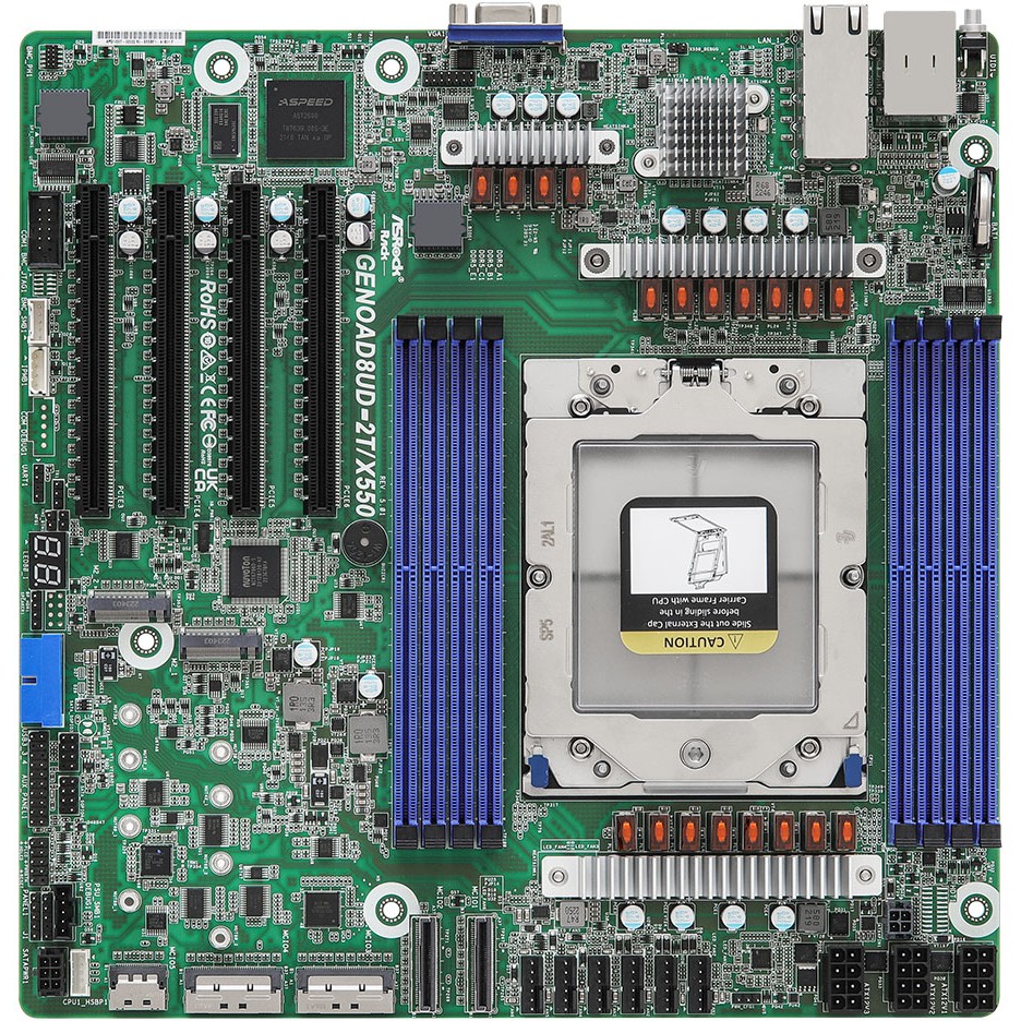 Pllakë Amë MB Server ASRock Mainboard GENOAD8UD-2T/X550 micro-ATX Sockel SP5 Single