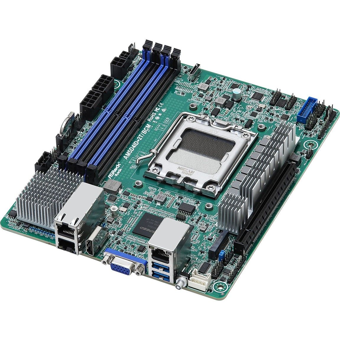 Pllakë Amë MB Server ASRock Mainboard AM5D4ID-2T/BCM mini-ITX Sockel AM5 Single - Figura 2