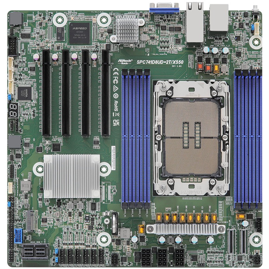 Pllakë Amë MB Server ASRock Mainboard SPC741D8UD-2T/X550 micro-ATX Sockel 4677 Single