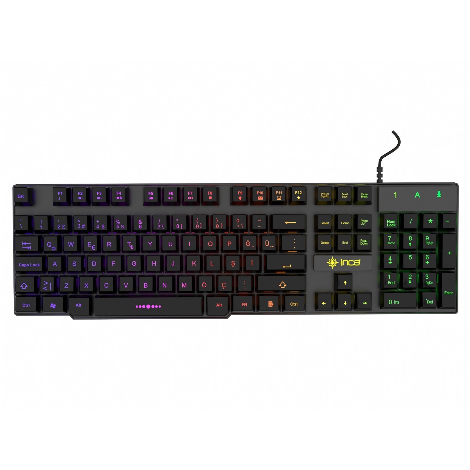 Tastierë Gaming Incase IKG-446 RGB Wired / QWERTZ - Zezë