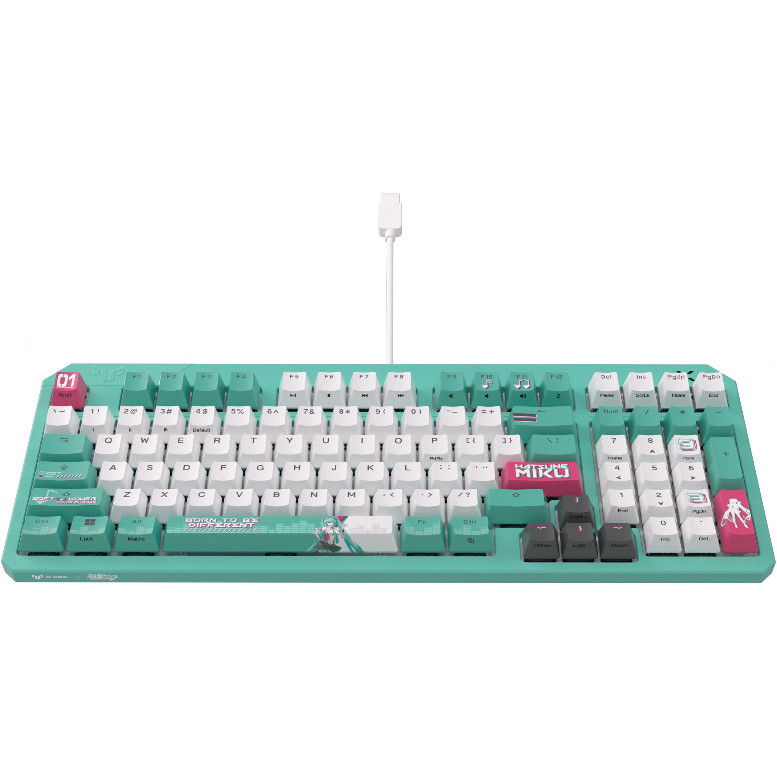 Tastierë Gaming ASUS TUF K3 Gen II Hatsune Miku Edition RGB Mechanical - Bardhë / Gjelbër