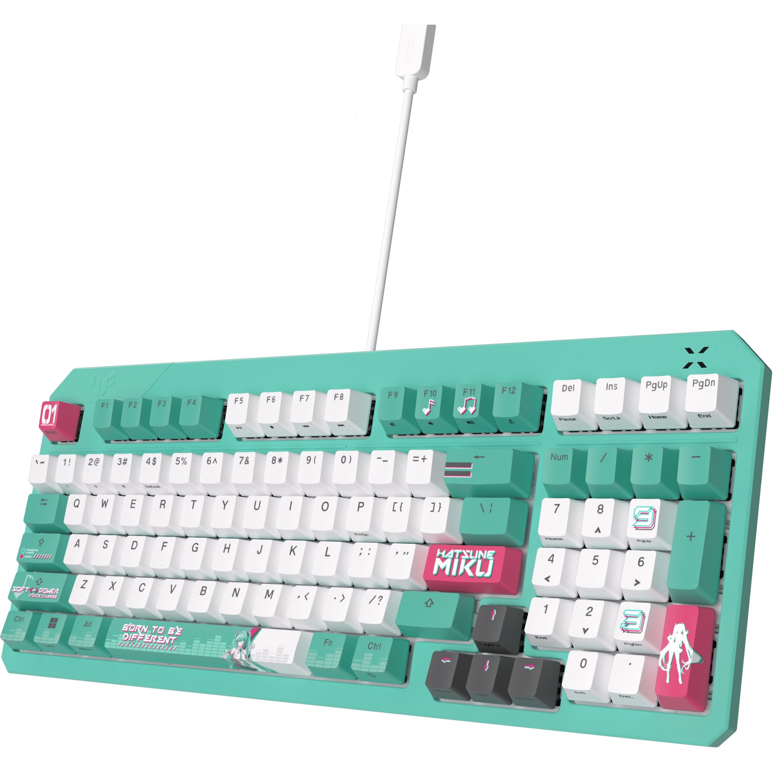 Tastierë Gaming ASUS TUF K3 Gen II Hatsune Miku Edition RGB Mechanical - Bardhë / Gjelbër - Figura 3