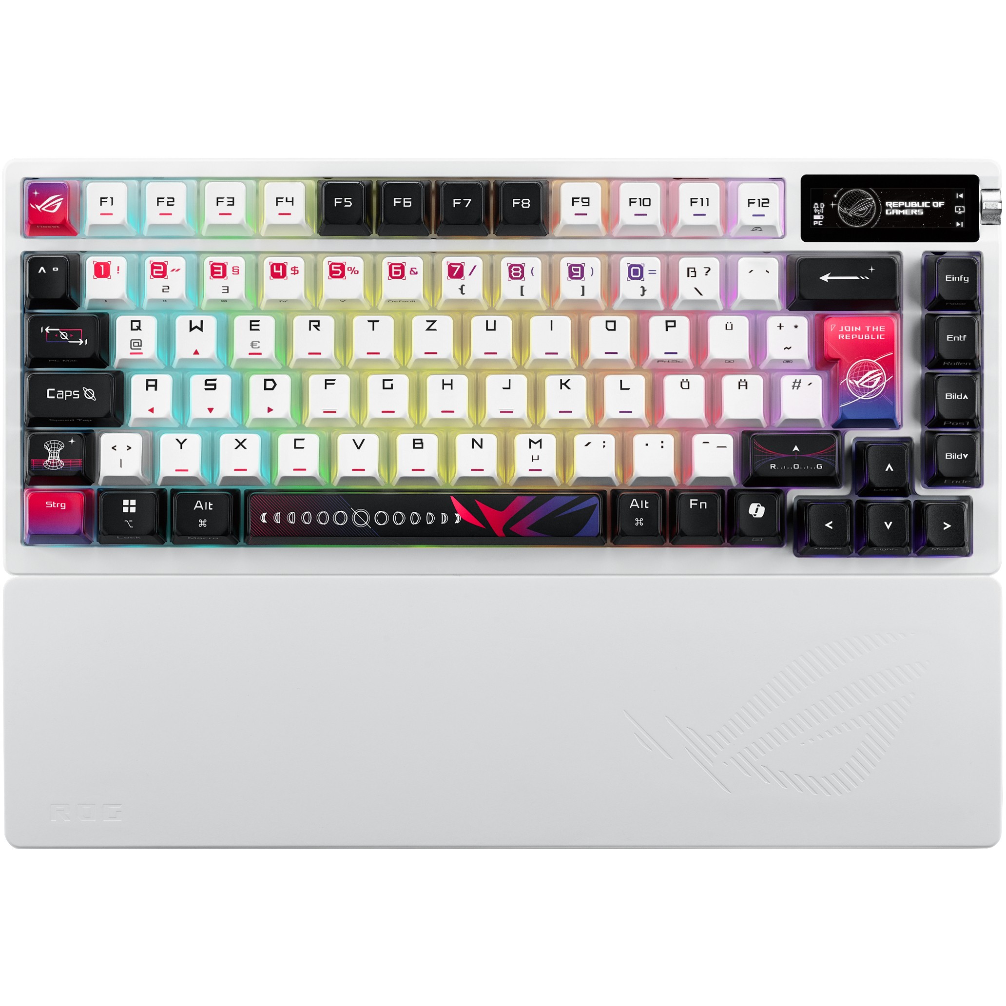 Tastierë Me kabllo ASUS ROG Azoth X / Wired & Wireless / QWERTZ - Bardhë / Shumëngjyrësh