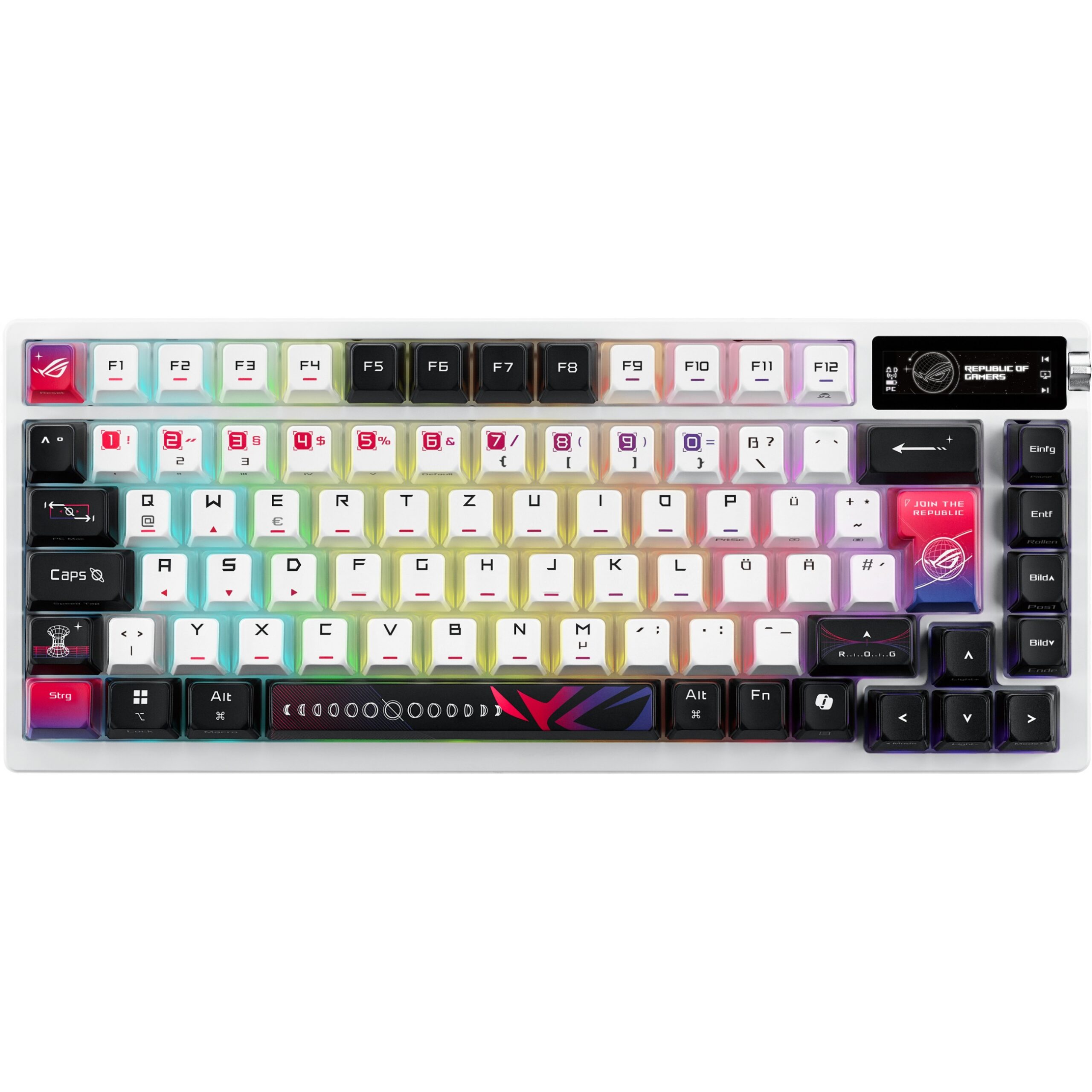 Tastierë Me kabllo ASUS ROG Azoth X / Wired & Wireless / QWERTZ - Bardhë / Shumëngjyrësh - Figura 2
