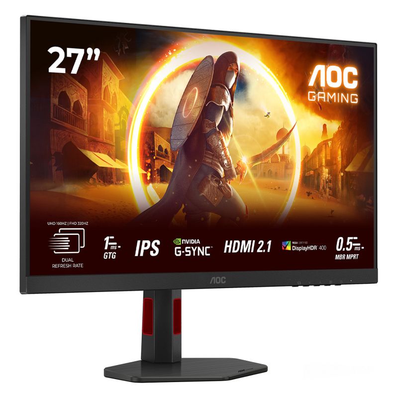 Monitor Gaming AOC U27G4R / 27"/ 4K Ultra HD Fast IPS / W-LED / 320Hz / 1ms / HDMI+DisplayPort - Zezë/Kuqe - Figura 2