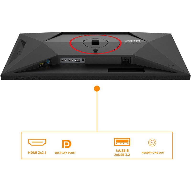 Monitor Gaming AOC U27G4R / 27"/ 4K Ultra HD Fast IPS / W-LED / 320Hz / 1ms / HDMI+DisplayPort - Zezë/Kuqe - Figura 4