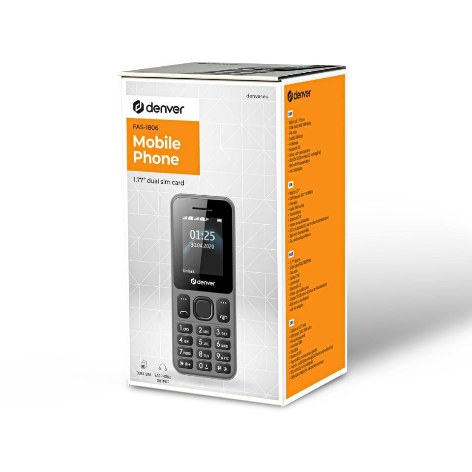 Denver FAS-1806 / telefon i thjeshtuar për të moshuar -Zezë - Figura 2