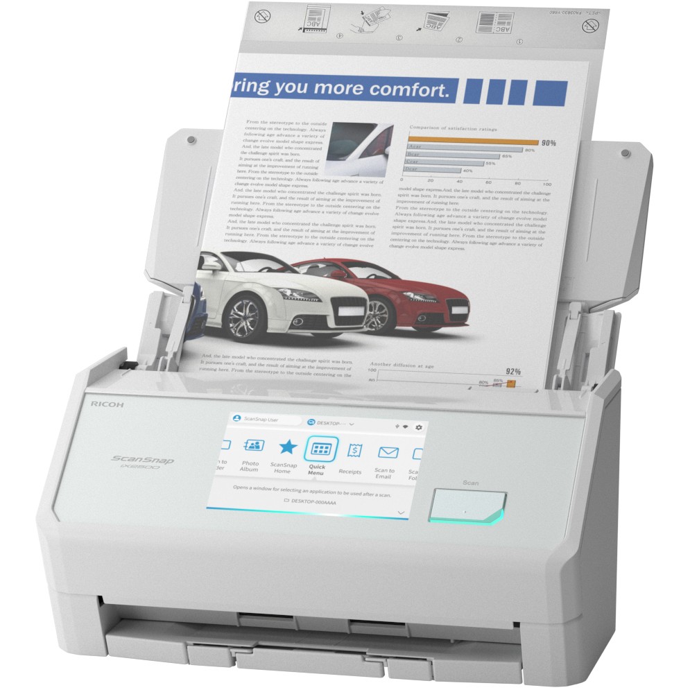 Skaner RICOH ScanSnap iX2500 A4 Document Scanner with ADF - Bardhë - Figura 3