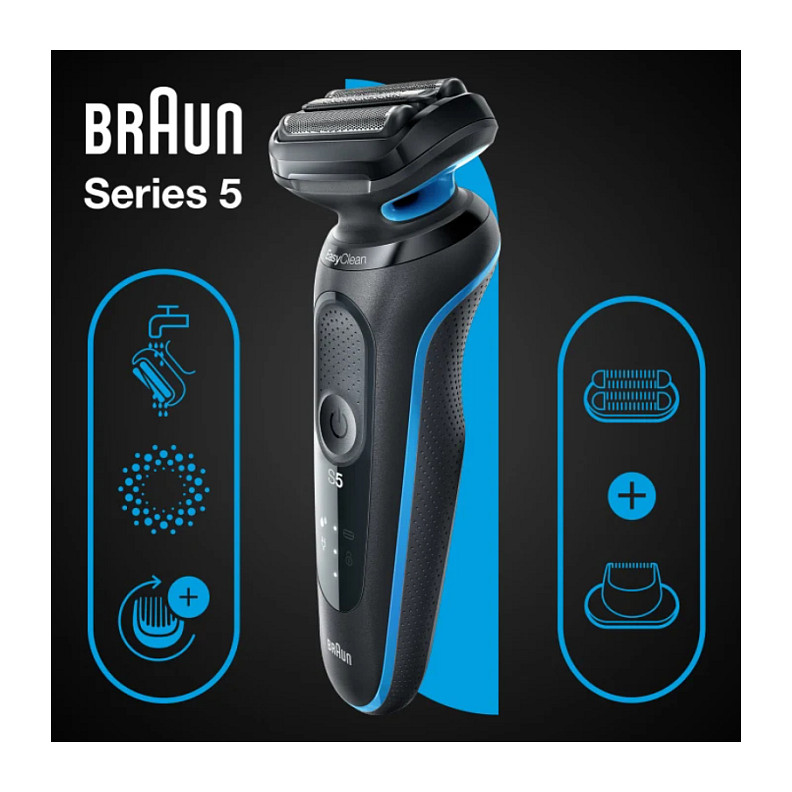 Makinë e rrojës Braun Series 5 51‑B1820s - Zezë / Blu - Figura 2