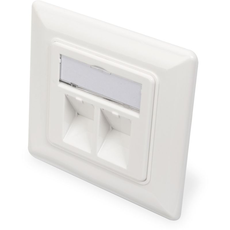 Aksesorë për rrjet DIGITUS / Keystone Jack / 2 Ports – Bardhë