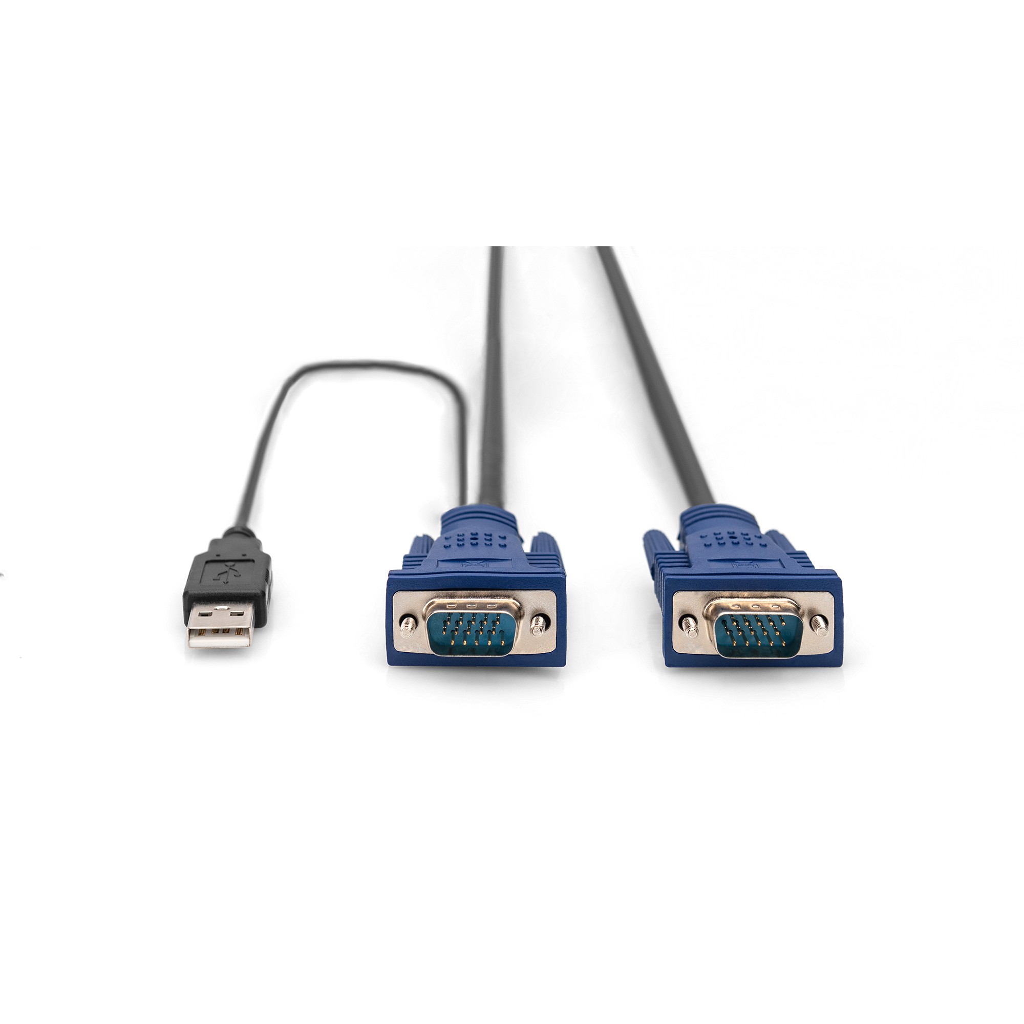 Rack KVM / DIGITUS KVM Cable Set VGA + PS/2 Mouse + PS/2 Keyboard + USB HD DB15/M + 2x MiniDIN6/M + USB Type-A/M – 1.8m – Zezë - Figura 2