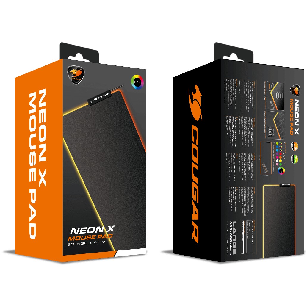 Mauspad COUGAR NEON X ARGB Gaming 800×300 x 4mm - Zezë - Figura 5