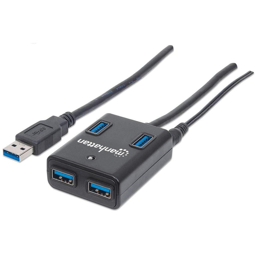 HUB MANHATTAN USB 3.0 / 4 Porta / me Furnizim Energjie - Zezë