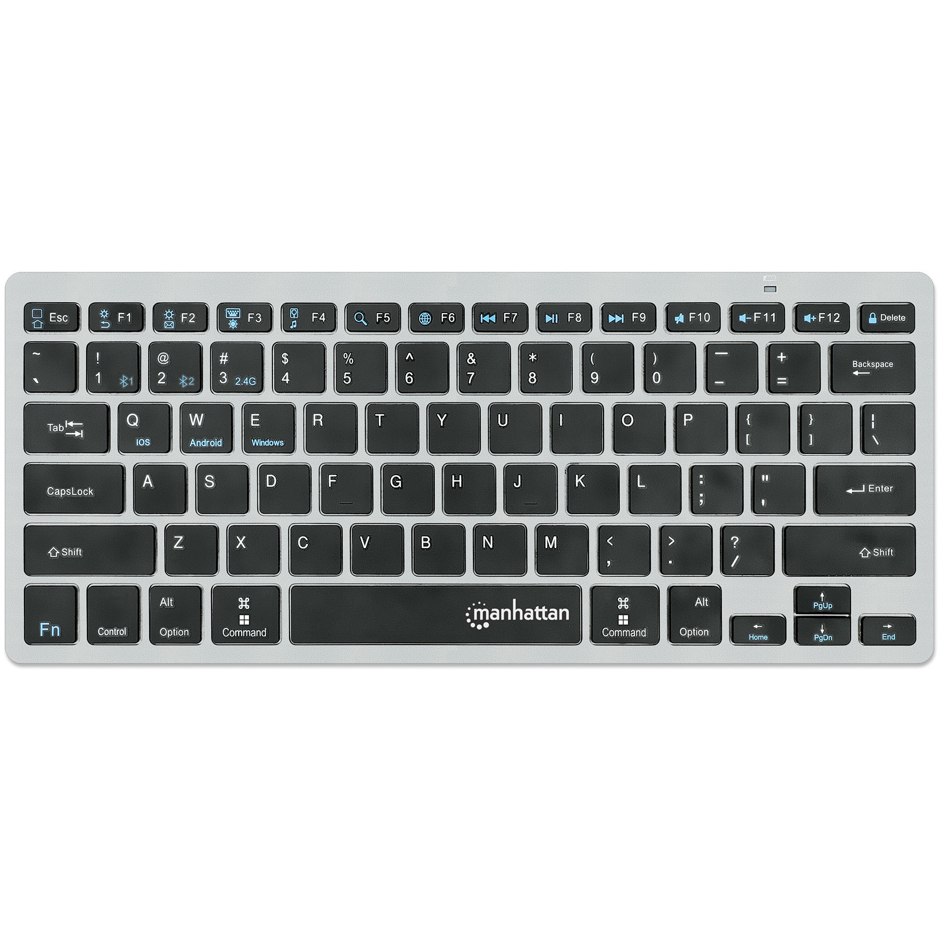Tastierë pa kabllo MANHATTAN Slim / QWERTZ - Gri/Zezë - Figura 2