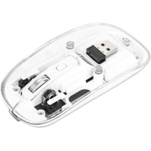 Maus pa Kabllo MANHATTAN Wireless USB‑A / 4 Buttons / RGB LED - Bardhë Transparente