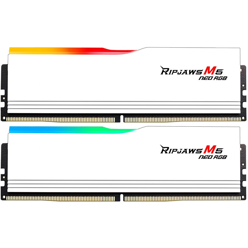 RAM Memorie G.SKILL Ripjaws M5 Neo RGB DDR5-6000 CL28 / 64GB (2x32GB) / DIMM / Kit / AMD EXPO - Bardhë