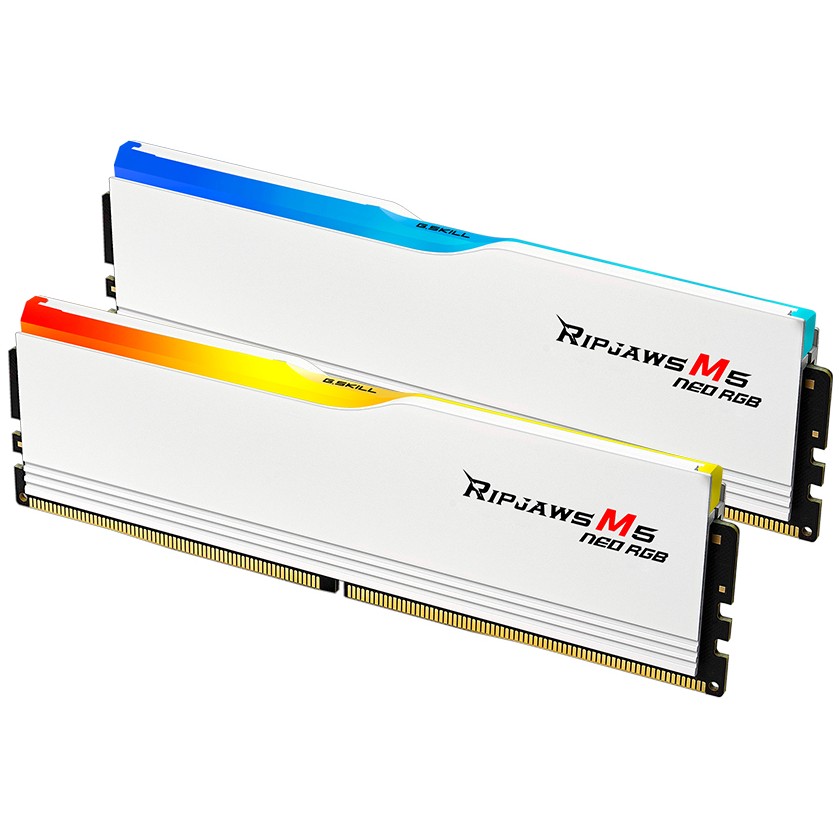 RAM Memorie G.SKILL Ripjaws M5 Neo RGB DDR5-6000 CL28 / 64GB (2x32GB) / DIMM / Kit / AMD EXPO - Bardhë - Figura 2