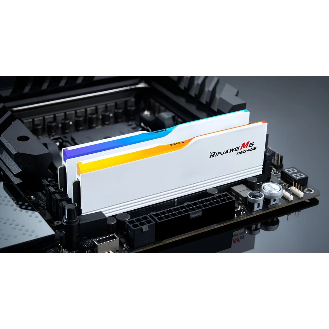 RAM Memorie G.SKILL Ripjaws M5 Neo RGB DDR5-6000 CL28 / 64GB (2x32GB) / DIMM / Kit / AMD EXPO - Bardhë - Figura 4