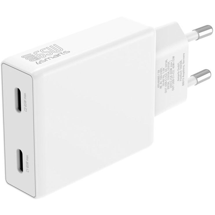 Adapter Wall Charger 4smarts PDPlug Slim Dual 65W GaN 2xUSB-C - Bardhë - Figura 5