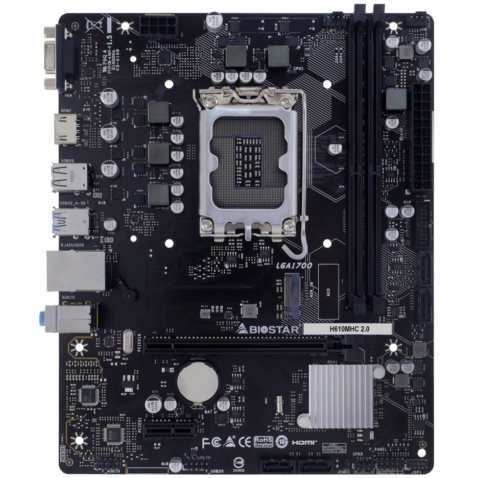 Pllakë Amë MB Intel Biostar H610MHC 2.0 / LGA 1700 / DDR4 / HDMI+VGA - Figura 2