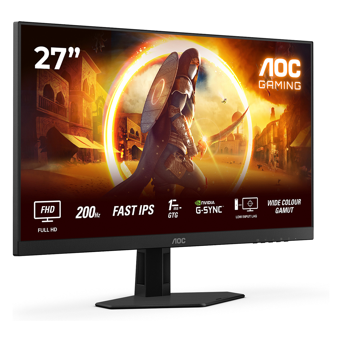 Monitor Gaming AOC 27G4HRE / 27"/ Full HD Fast IPS / LED / 200Hz / 1ms / HDMI+DP - Zezë / Kuqe - Figura 2