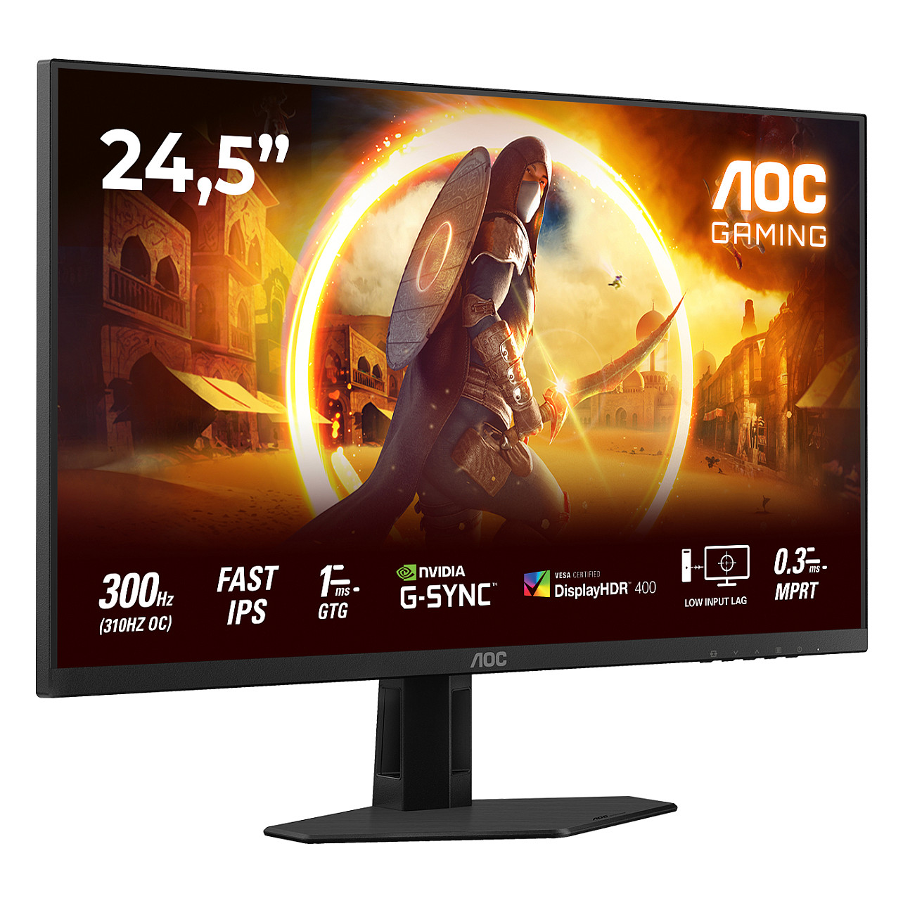 Monitor Gaming AOC 25G4SRE / 24.5"/ Full HD Fast IPS AG / W-LED / 310Hz / 0.3ms / HDMI + DisplayPort - Zezë/Kuqe - Figura 2