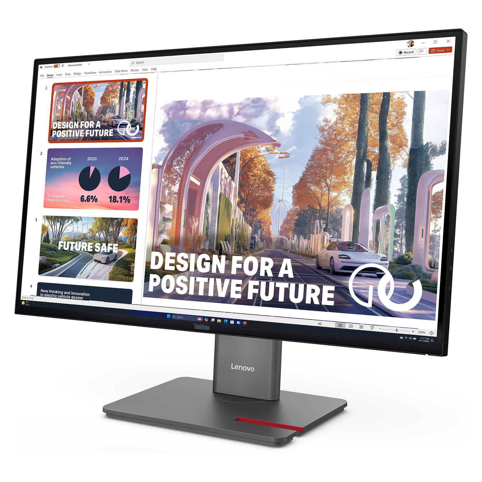 Monitor Lenovo ThinkVision P27QD-40 64B3GAR2EU / 27" / Wide Quad HD IPS / LED / 120 Hz / 6 ms / HDMI+USB+DP - Zezë - Figura 2