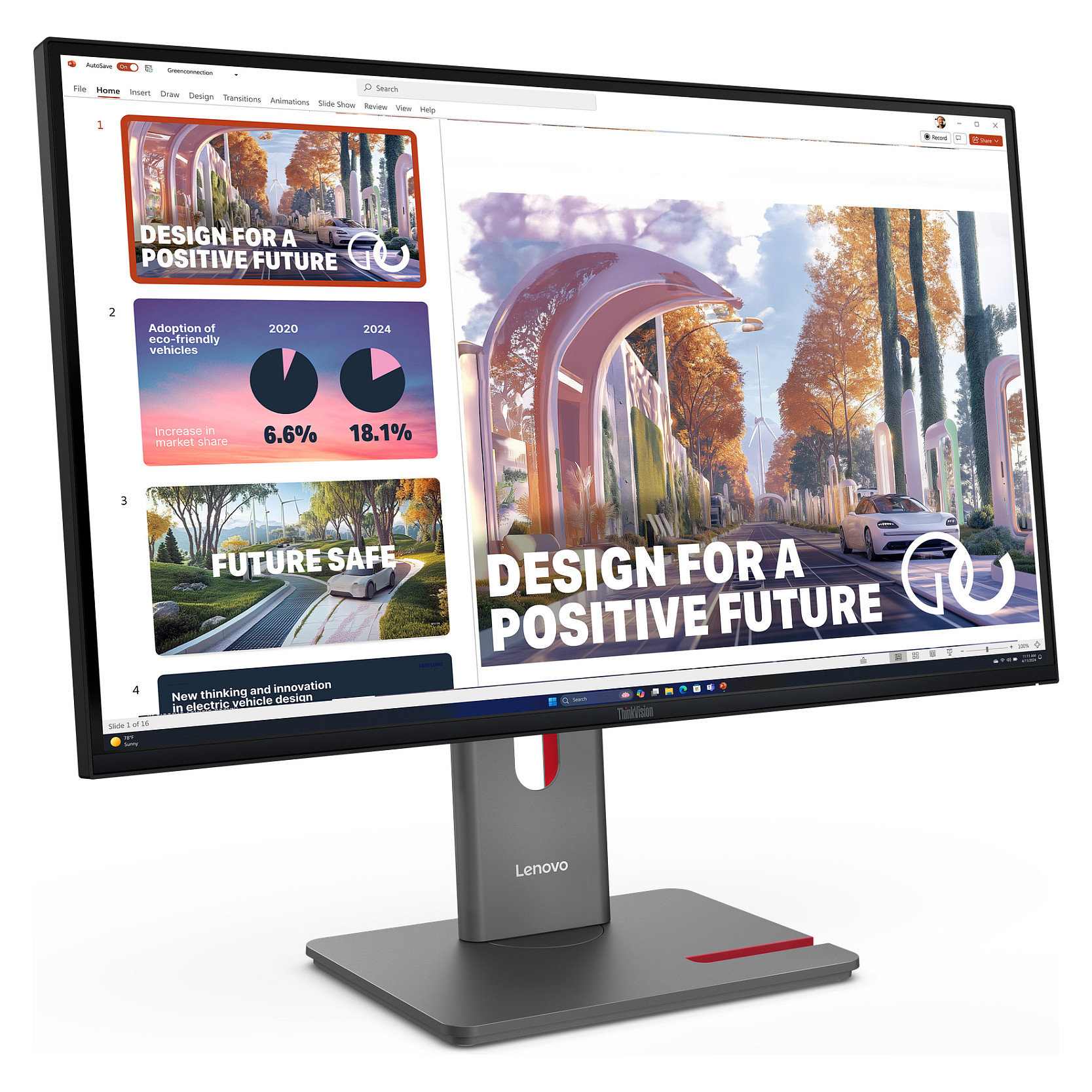 Monitor Lenovo ThinkVision P27QD-40 64B3GAR2EU / 27" / Wide Quad HD IPS / LED / 120 Hz / 6 ms / HDMI+USB+DP - Zezë - Figura 5