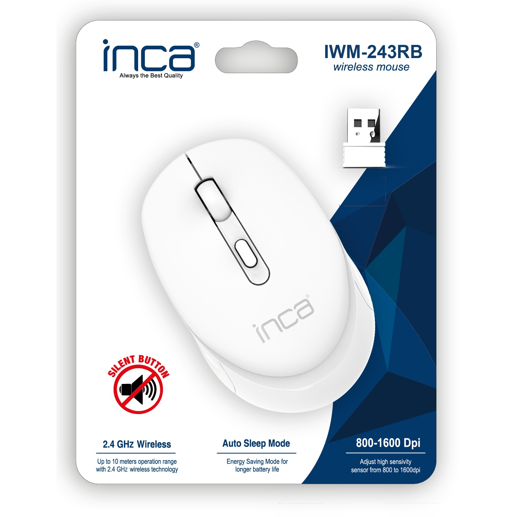 Maus pa kabllo INCA IWM-243RB Candy Design - Bardhë - Figura 4
