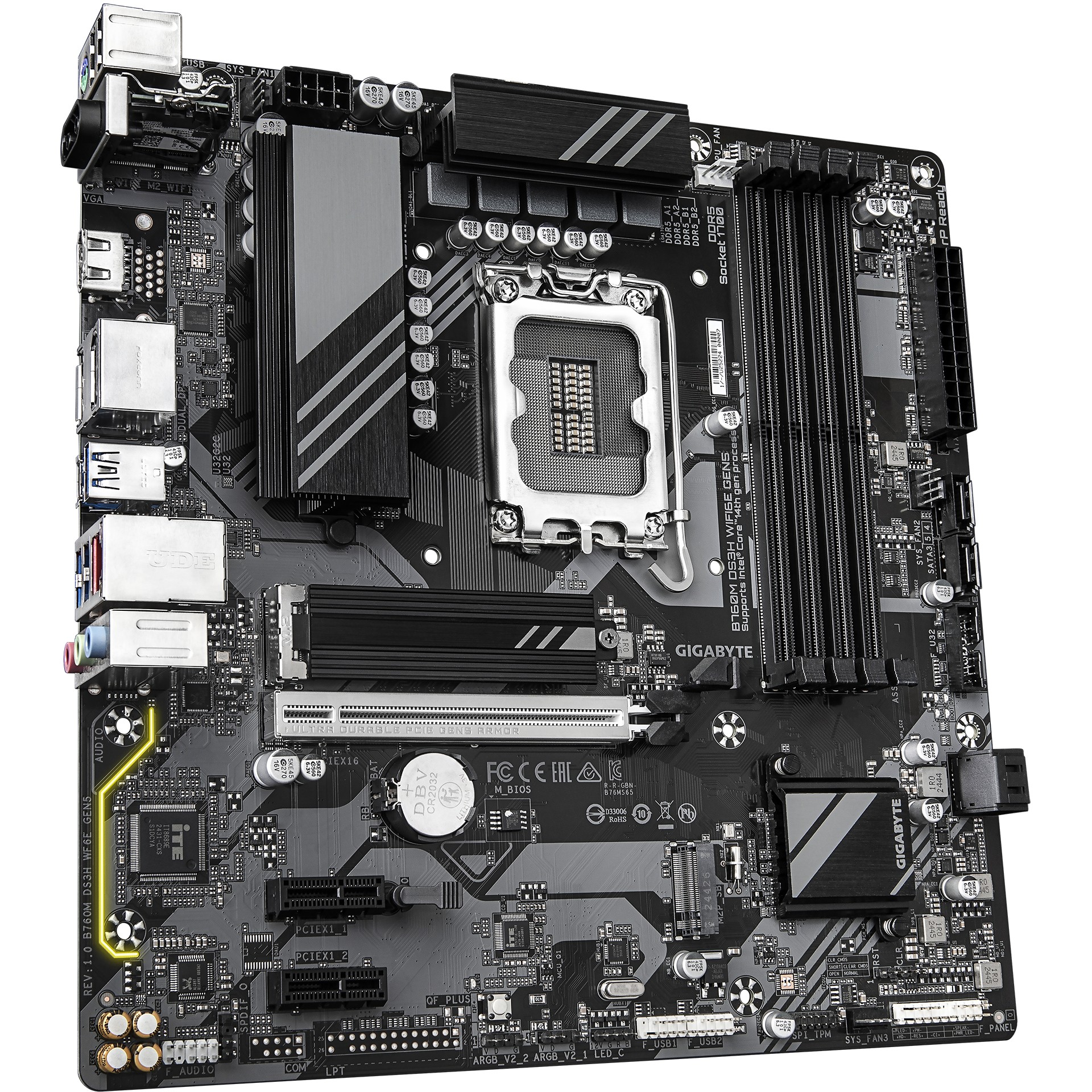 Pllakë Amë MB Intel Gigabyte B760M DS3H WF6E GEN5 / LGA 1700 / DDR5 / HDMI+DP - Figura 3