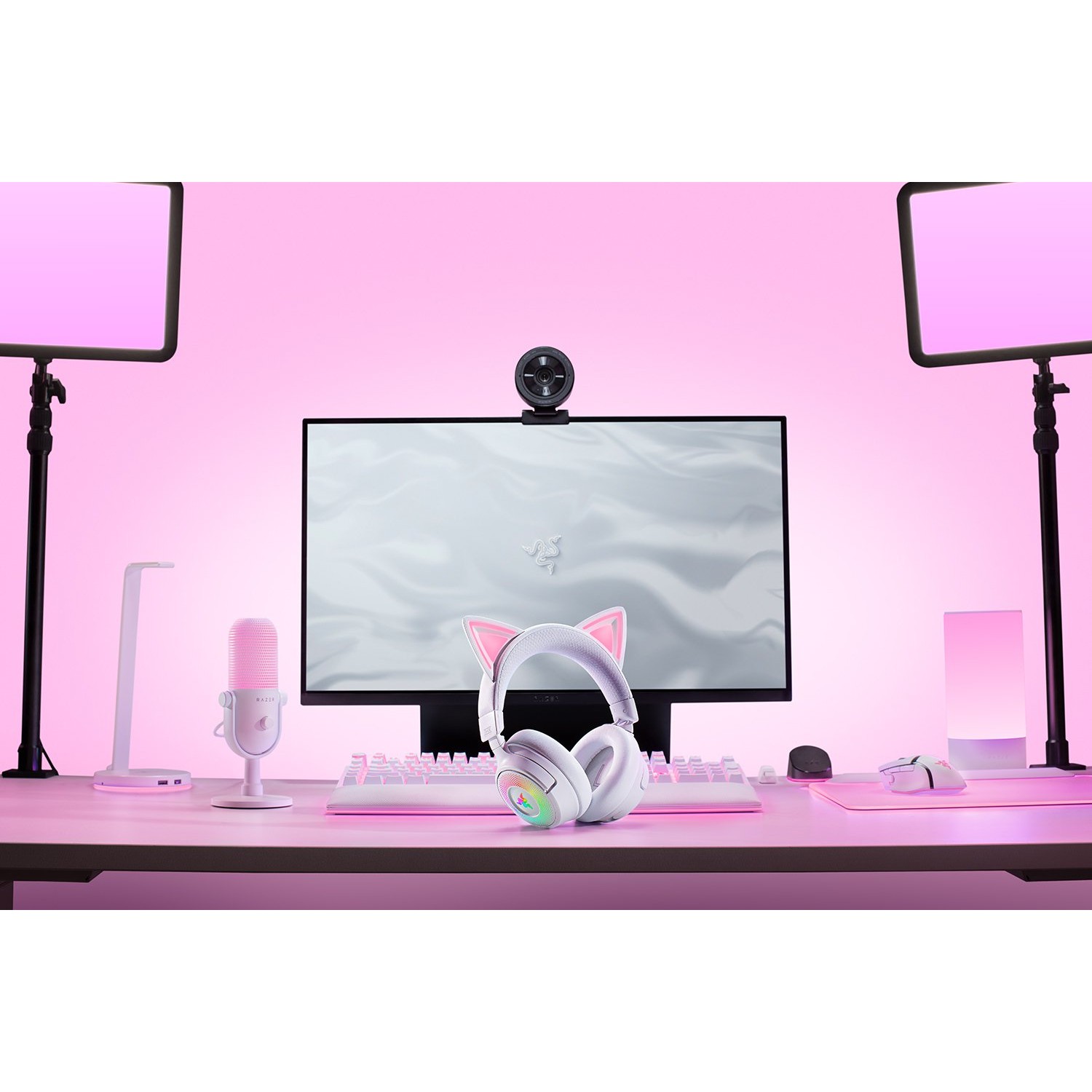 Kufje Gaming pa kabllo Kraken Kitty V3 Pro – Bardhë - Figura 5