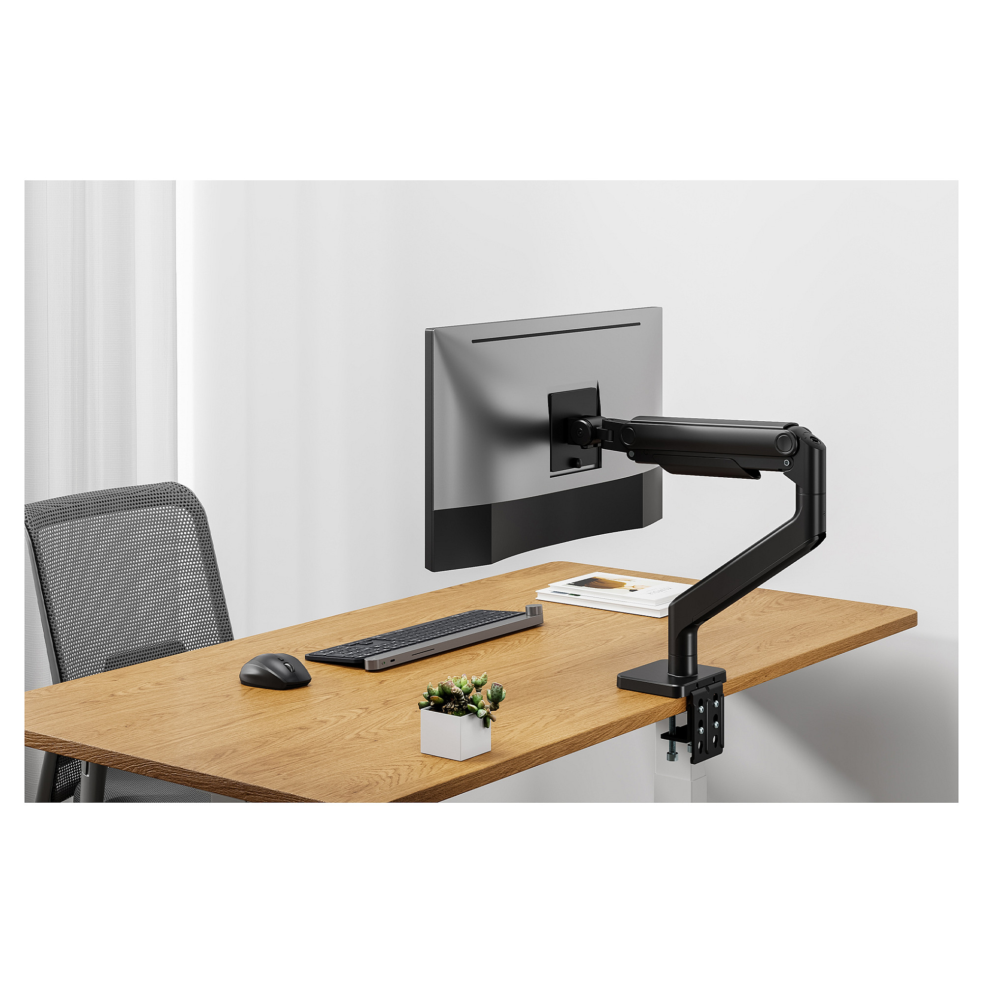 Mbajtëse për Monitor DIGITUS Single Mount / 49″/ 20 kg - Zezë - Figura 3