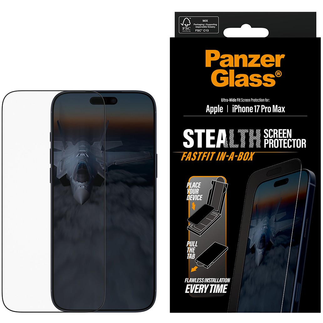 PanzerGlass Stealth Screen Protector with Black Frame for iPhone 17 Pro Max / Ultra-Wide Fit with FastFit - Figura 2