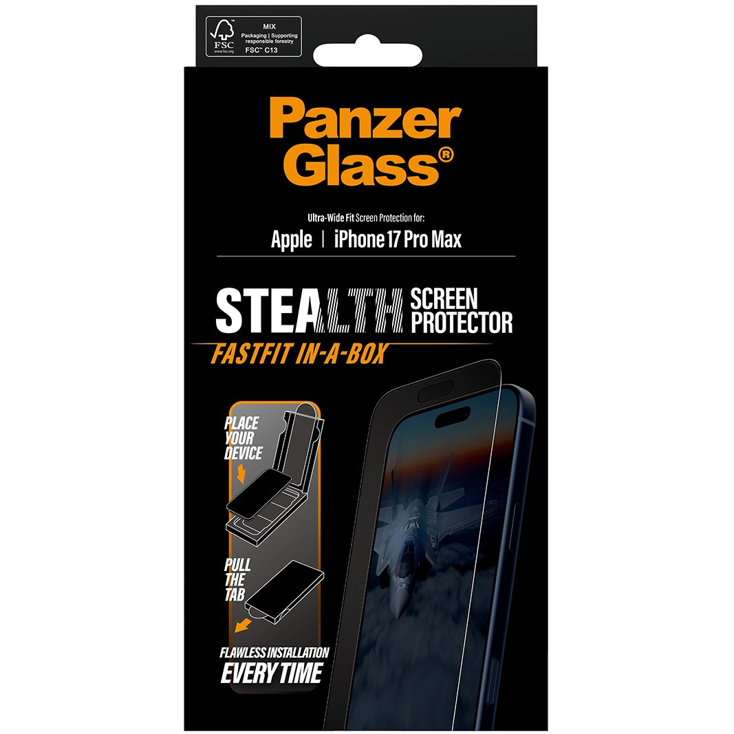 PanzerGlass Stealth Screen Protector with Black Frame for iPhone 17 Pro Max / Ultra-Wide Fit with FastFit - Figura 3