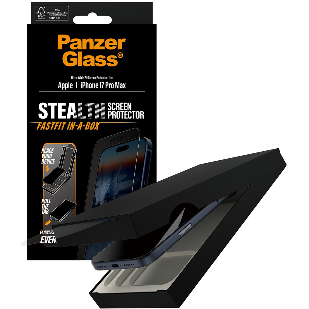 PanzerGlass Stealth Screen Protector with Black Frame for iPhone 17 Pro Max / Ultra-Wide Fit with FastFit - Figura 5