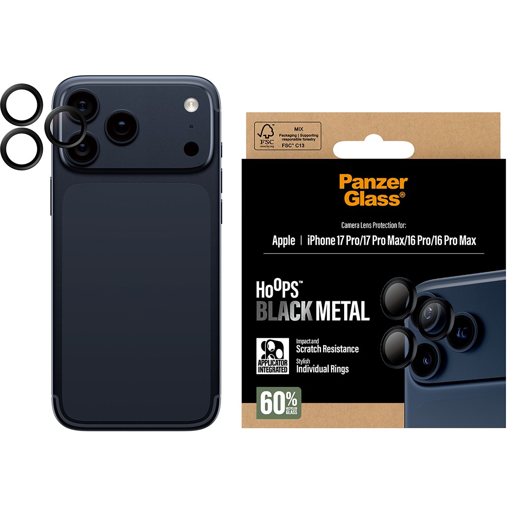 PanzerGlass Hoops Black Lens Protector for iPhone 17 Pro / Pro Max / 16 Pro / Pro Max - Figura 2
