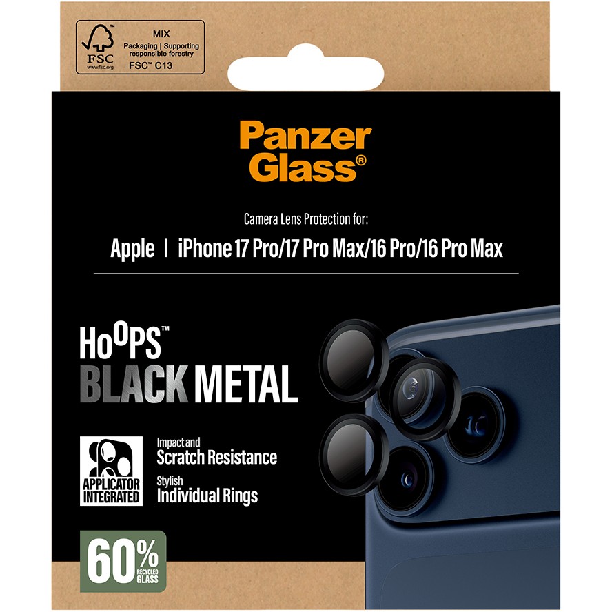 PanzerGlass Hoops Black Lens Protector for iPhone 17 Pro / Pro Max / 16 Pro / Pro Max - Figura 3