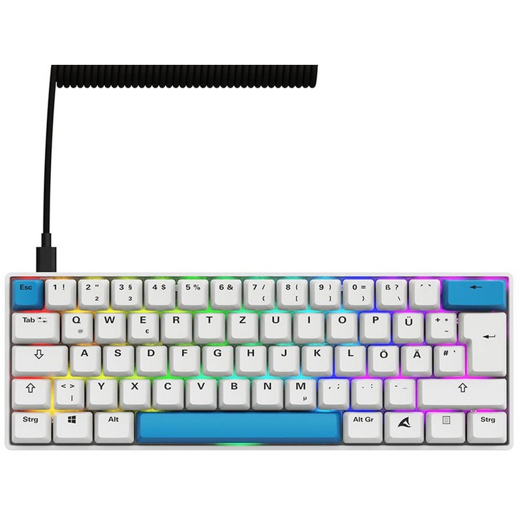 Tastierë Gaming Sharkoon SKILLER SGK50 S4 Gen2 PBT Wired / QWERTZ / German Language – Bardhë - Figura 2