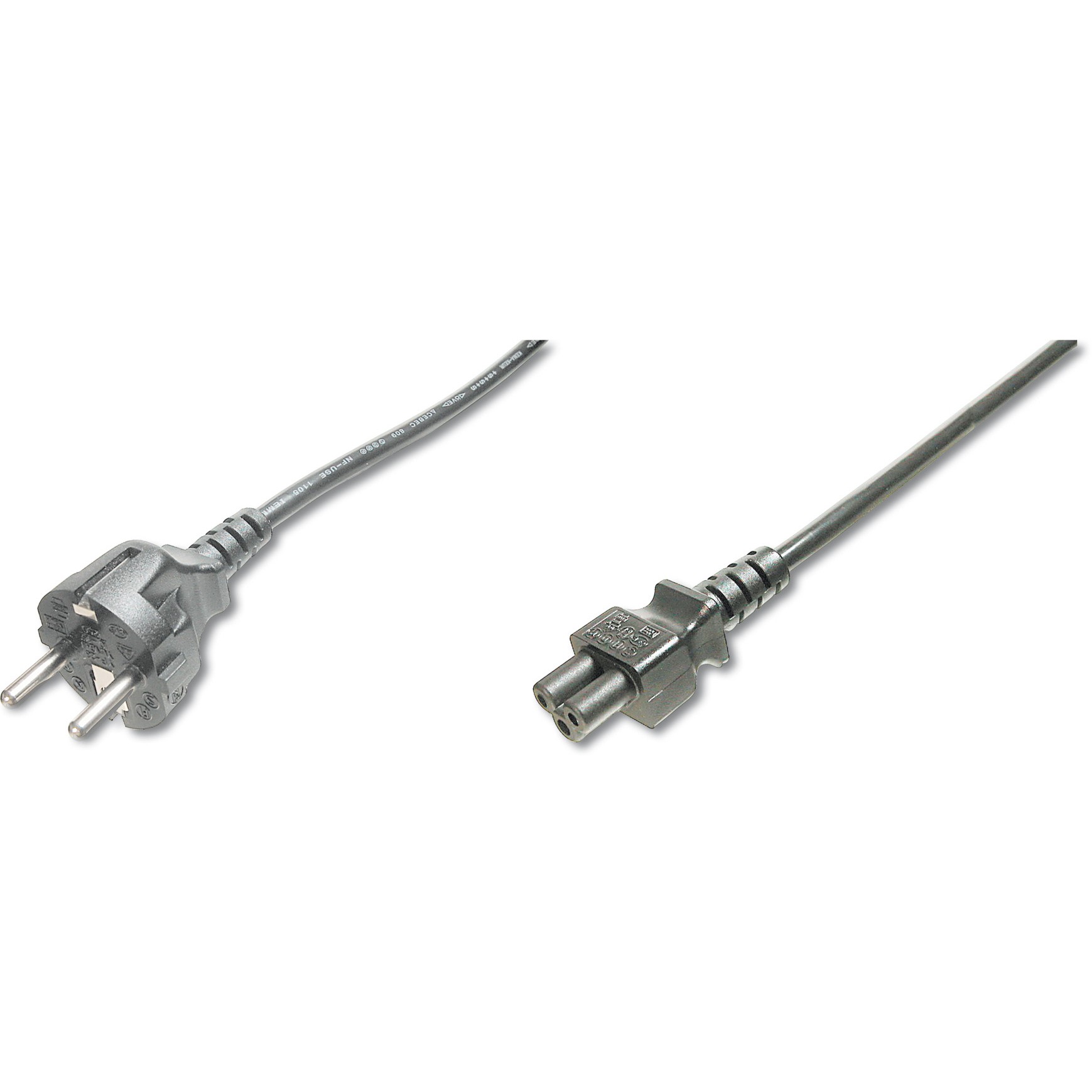 Kabllo për Furnizim me Energji IEC / DIGITUS Power Cable Schuko Plug to IEC 320 C5 / 1.8m – Zezë
