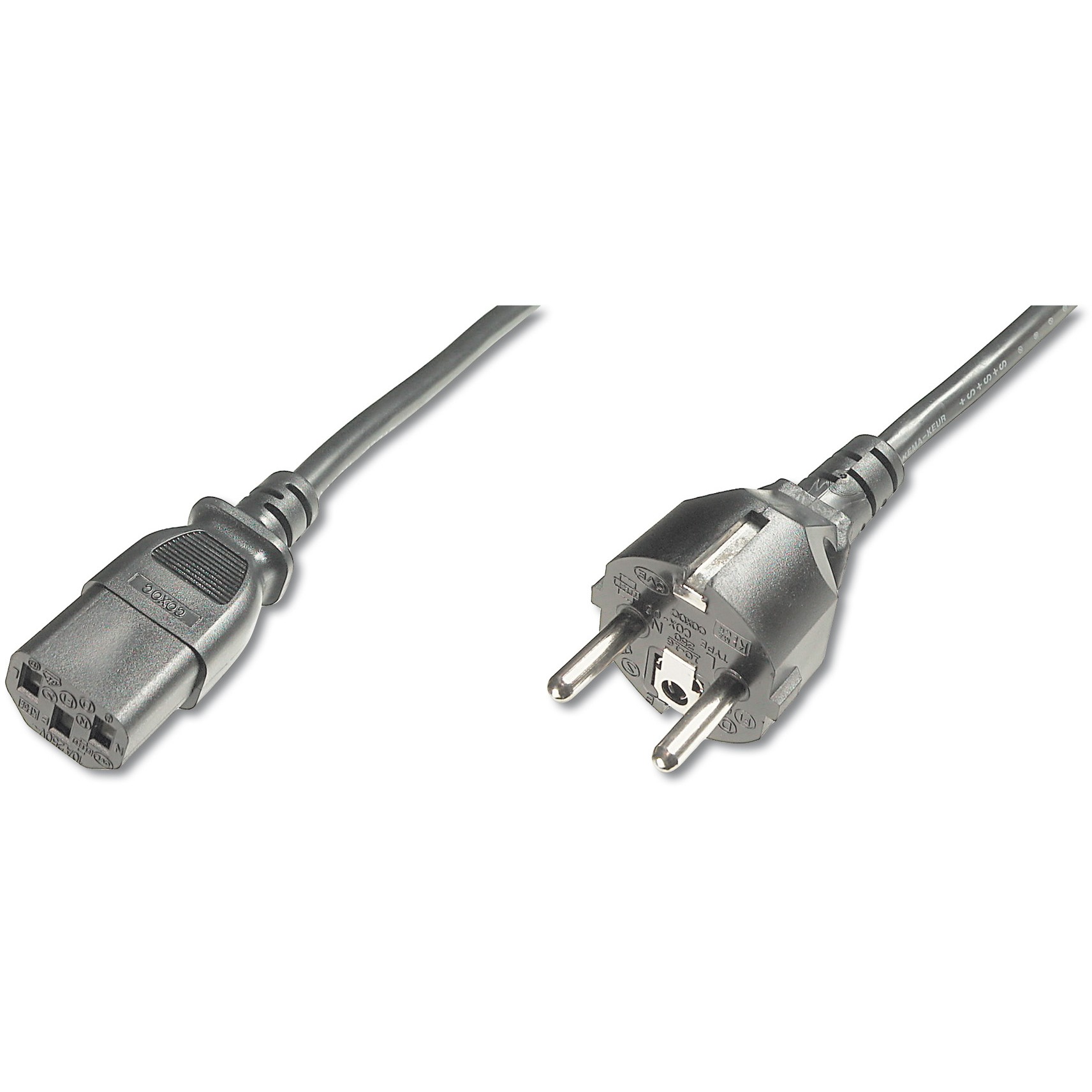 Kabllo për Furnizim me Energji IEC / DIGITUS Power Cable Schuko Plug to IEC C13 / 1.8m – Zezë